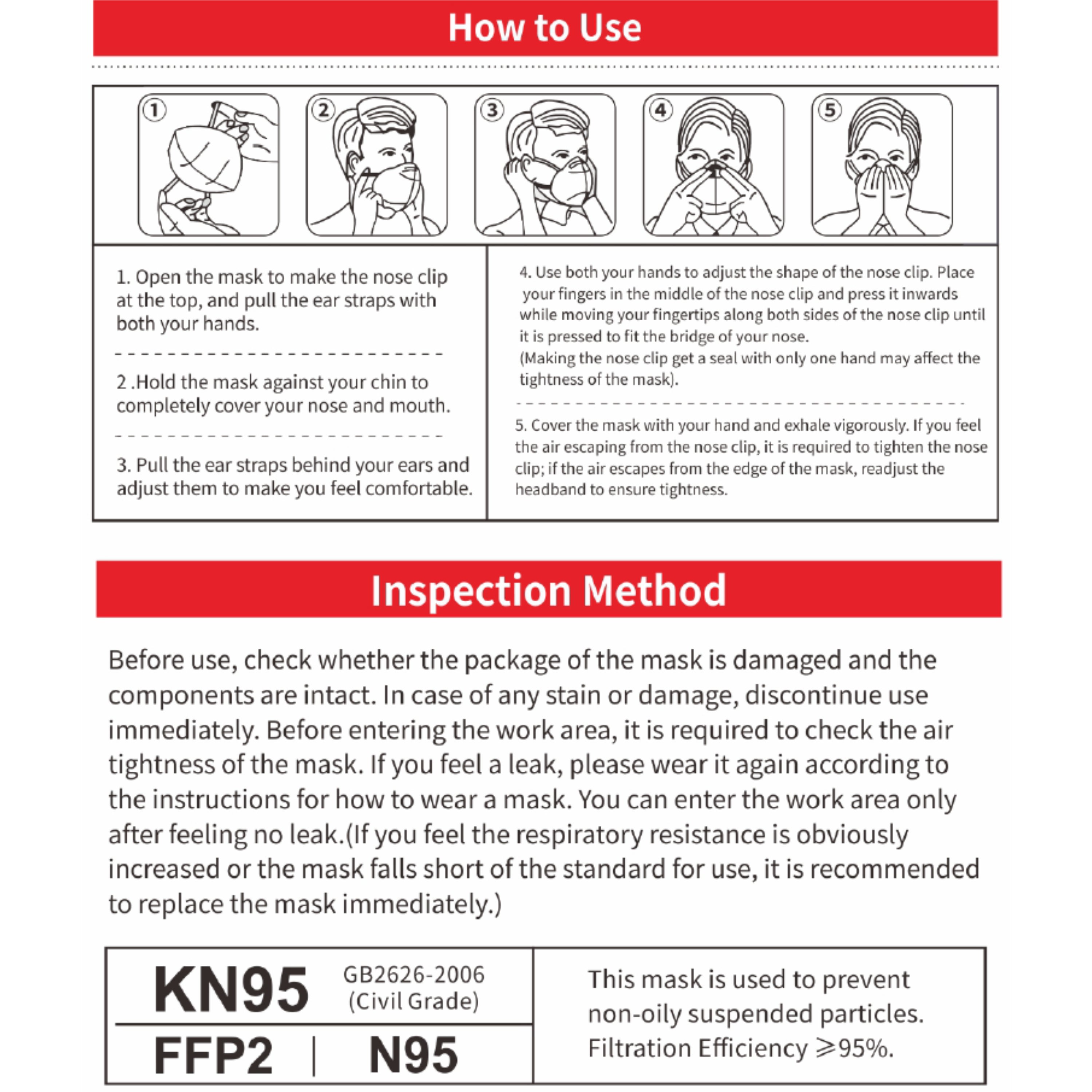 KN95 Respirator Face Mask Bulk