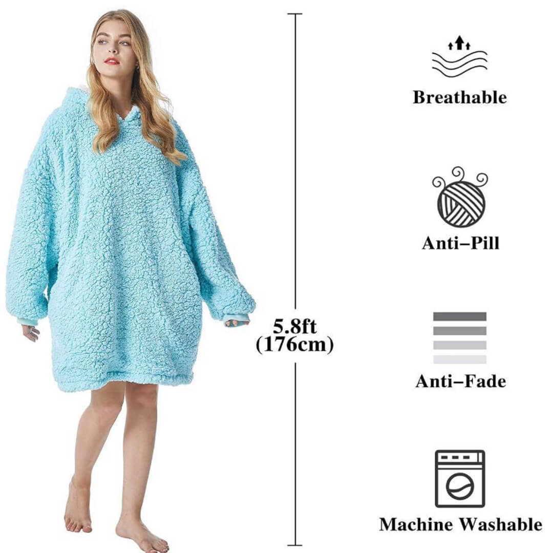 Sherpa Fleece Hoodie Blanket