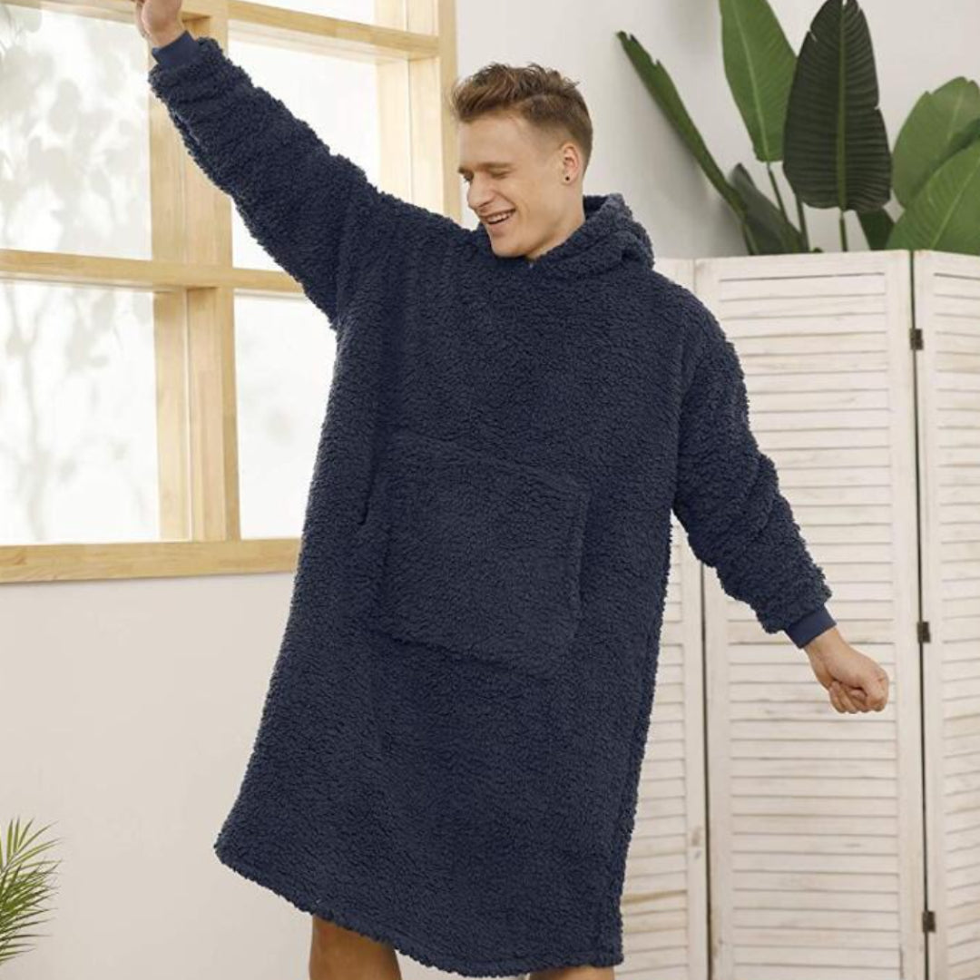 Long Sherpa Fleece Hoodie Blanket Pajama - EzMart, Easy Life!