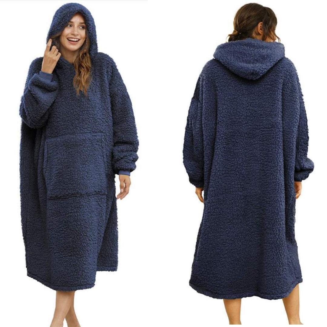 Long Sherpa Fleece Hoodie Blanket Pajama - EzMart, Easy Life!