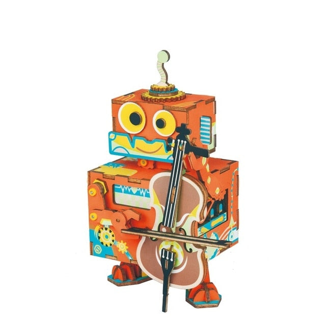 Robotime ROLIFE 3D Wooden Puzzle Kitty Robot Ballerina Music Box Toy Gift - EzMart, Easy Life!