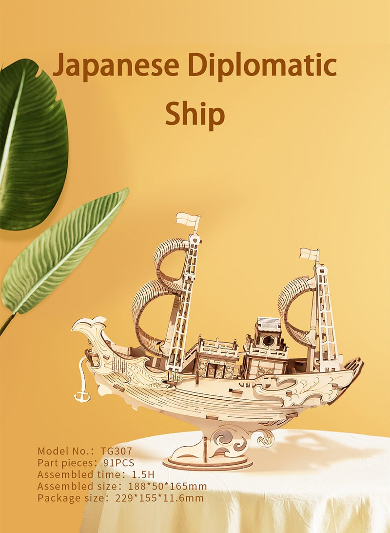 Robotime ROLIFE 3D Wooden Puzzle Boat & Ship Model - EzMart, Easy Life!