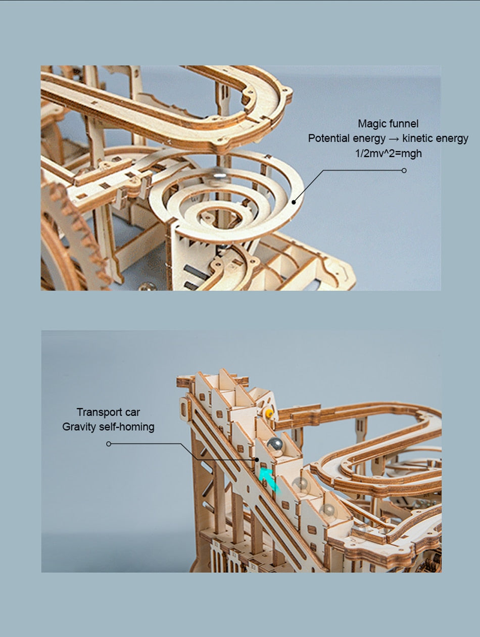 Robotime ROKR 3D Puzzle Waterwheel Coaster 4 Kinds Marble Run Game - EzMart, Easy Life!