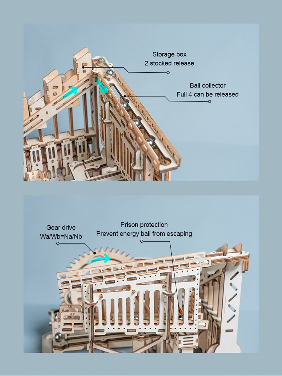 Robotime ROKR 3D Puzzle Waterwheel Coaster 4 Kinds Marble Run Game - EzMart, Easy Life!