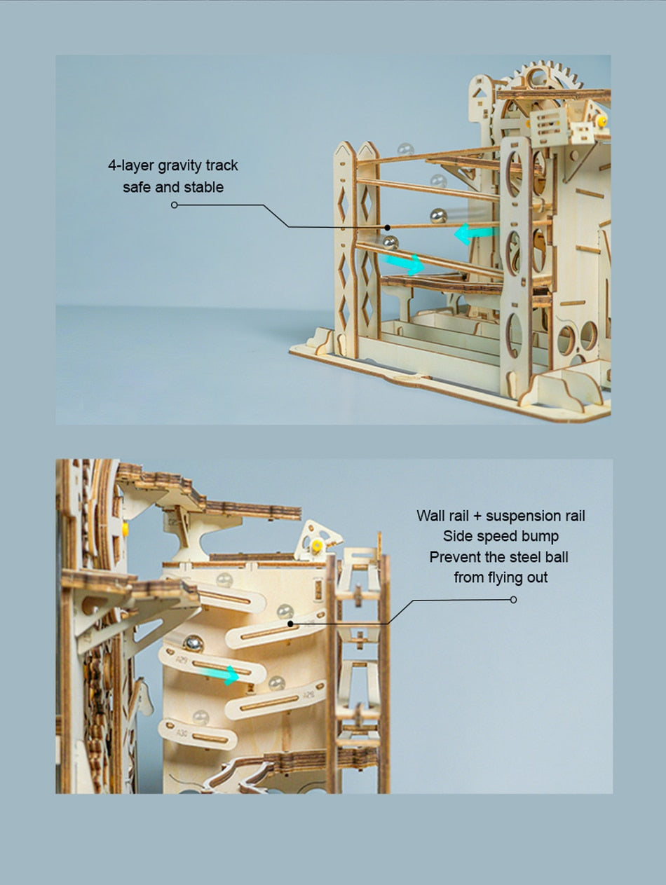 Robotime ROKR 3D Puzzle Waterwheel Coaster 4 Kinds Marble Run Game - EzMart, Easy Life!