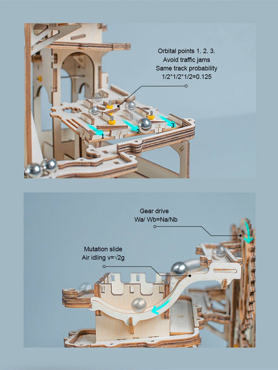 Robotime ROKR 3D Puzzle Waterwheel Coaster 4 Kinds Marble Run Game - EzMart, Easy Life!