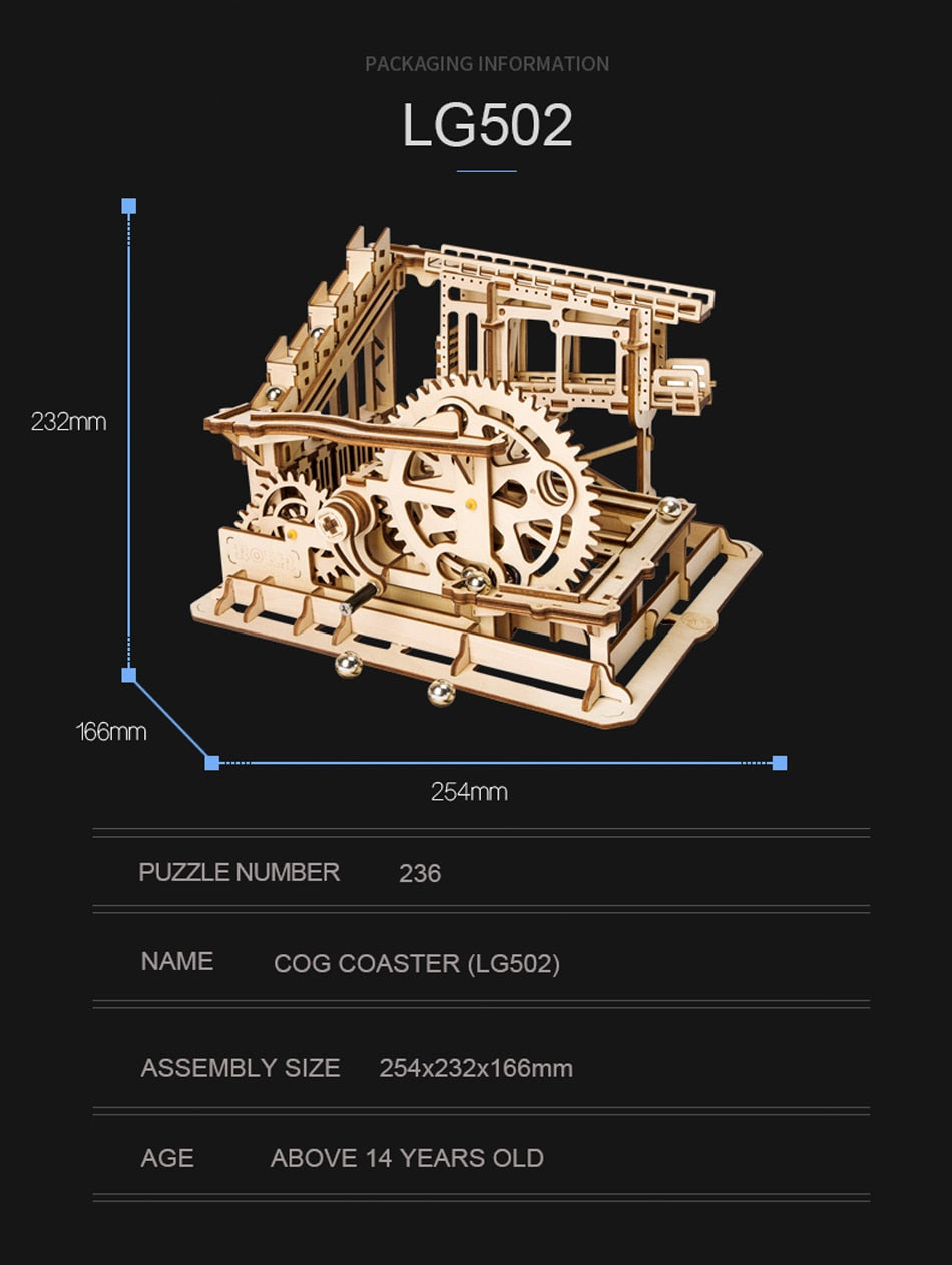 Robotime ROKR 3D Puzzle Waterwheel Coaster 4 Kinds Marble Run Game - EzMart, Easy Life!