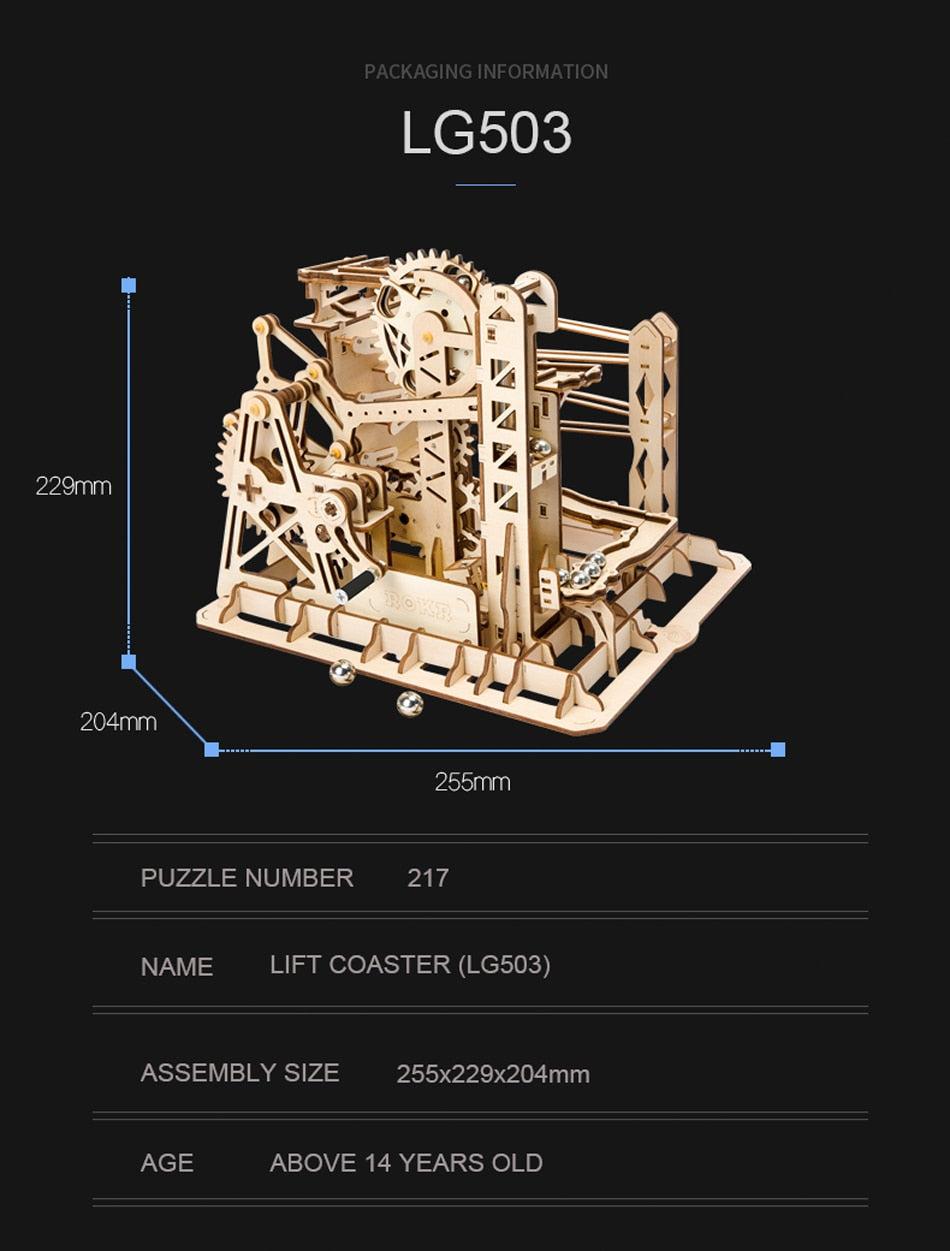 Robotime ROKR 3D Puzzle Waterwheel Coaster 4 Kinds Marble Run Game - EzMart, Easy Life!