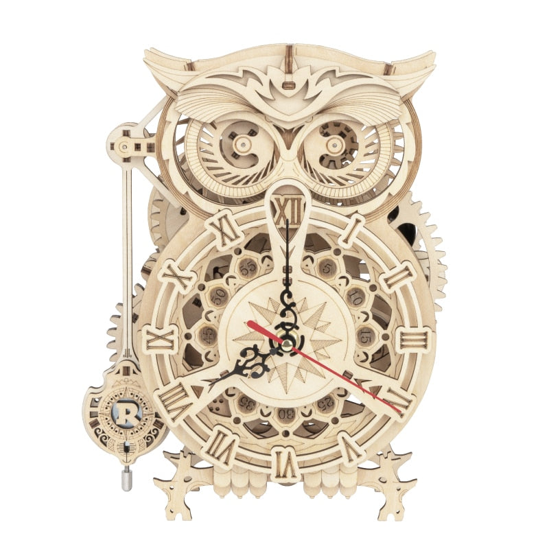 Robotime ROKR 3D Wooden Puzzle Owl Clock - EzMart, Easy Life!