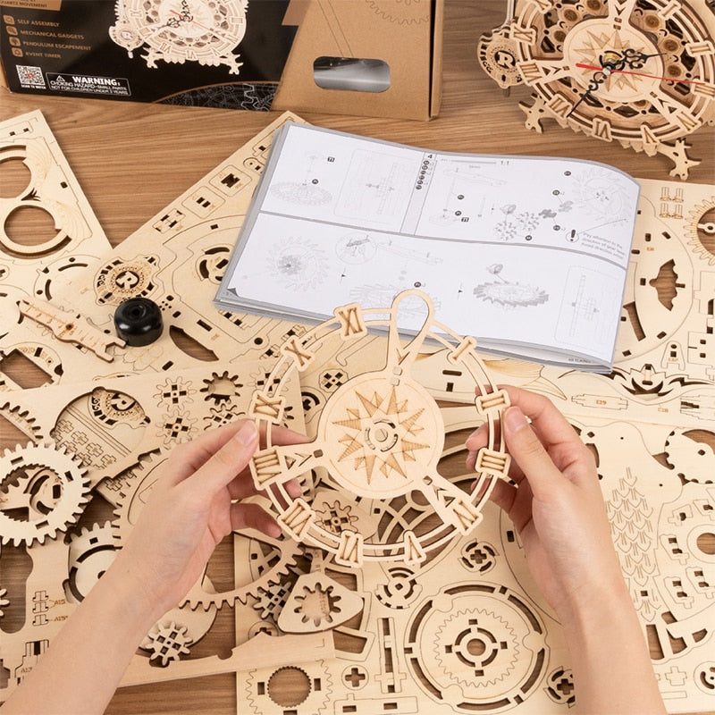 Robotime ROKR 3D Wooden Puzzle Owl Clock - EzMart, Easy Life!