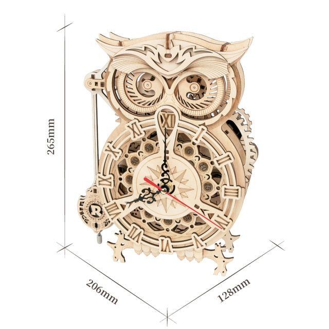 Robotime ROKR 3D Wooden Puzzle Owl Clock - EzMart, Easy Life!