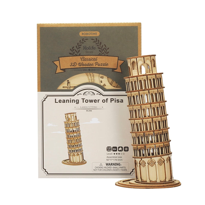 Robotime ROLIFE 3D Wooden Puzzle Leaning Tower of Pisa - EzMart, Easy Life!