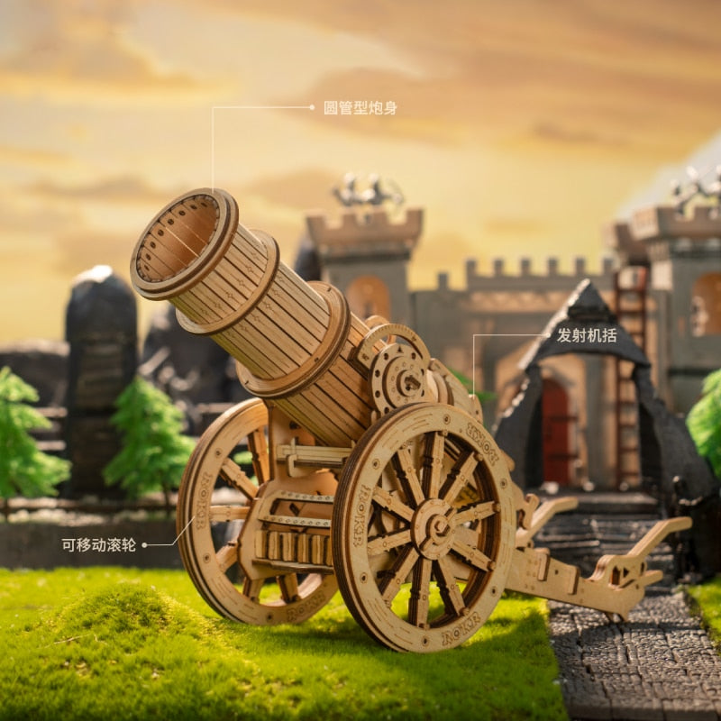 Robotime ROKR 3D Wooden Puzzle Wheeled Siege Artillery - EzMart, Easy Life!