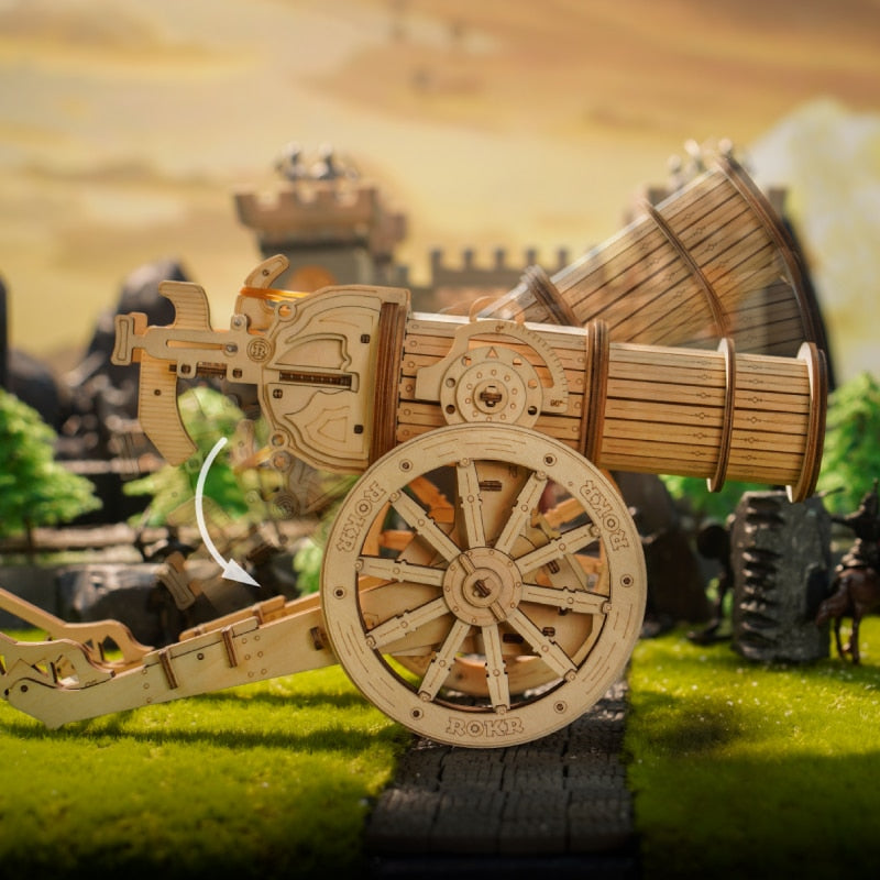 Robotime ROKR 3D Wooden Puzzle Wheeled Siege Artillery - EzMart, Easy Life!