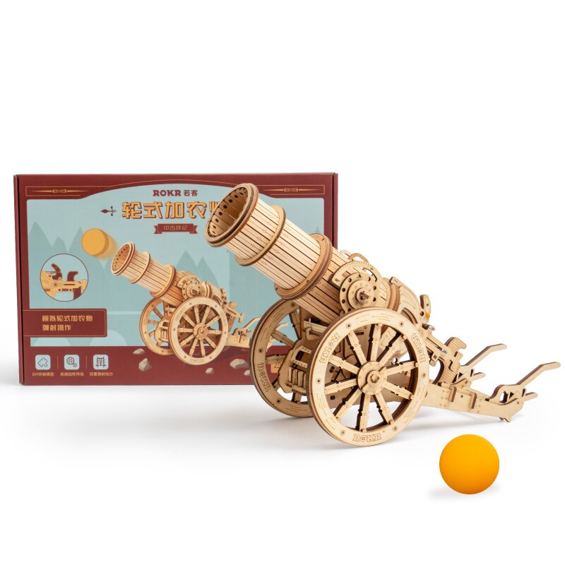 Robotime ROKR 3D Wooden Puzzle Wheeled Siege Artillery - EzMart, Easy Life!