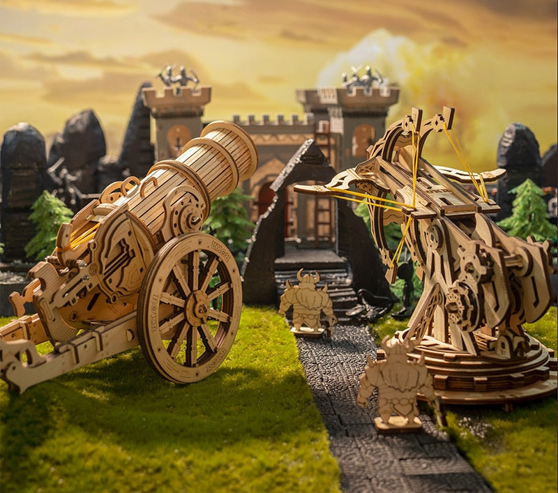 Robotime ROKR 3D Wooden Puzzle Wheeled Siege Artillery - EzMart, Easy Life!