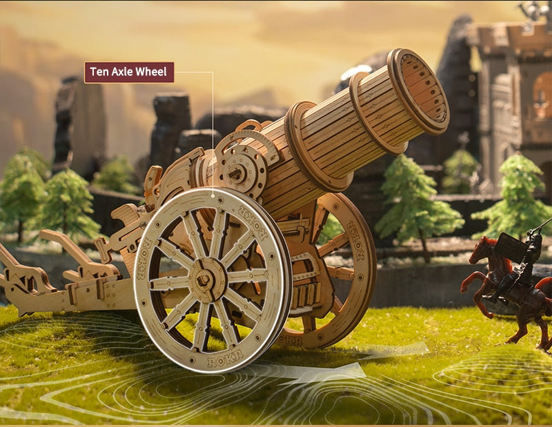 Robotime ROKR 3D Wooden Puzzle Wheeled Siege Artillery - EzMart, Easy Life!