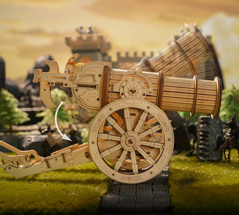 Robotime ROKR 3D Wooden Puzzle Wheeled Siege Artillery - EzMart, Easy Life!