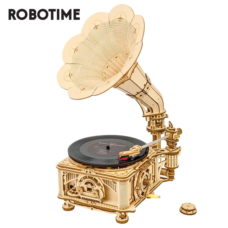 Robotime ROKR 3D Wooden Puzzle Mechanical classic Gramophone - EzMart, Easy Life!