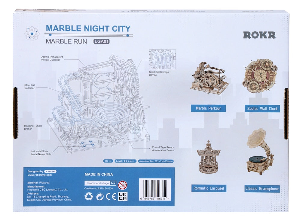 Robotime ROKR Educational 3D Wooden Puzzle Toys Marble Night City for Adults/Kids - EzMart, Easy Life!