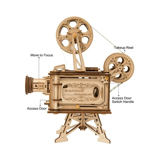 Robotime ROKR Mechanical 3D Wooden Puzzle Film Projector - EzMart, Easy Life!