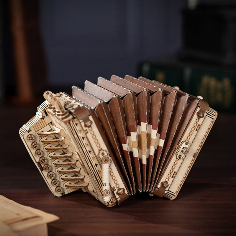 Robotime Rolife 3D Wooden Puzzle Musical Instrument Saxophone Drum Accordion Cello - EzMart, Easy Life!