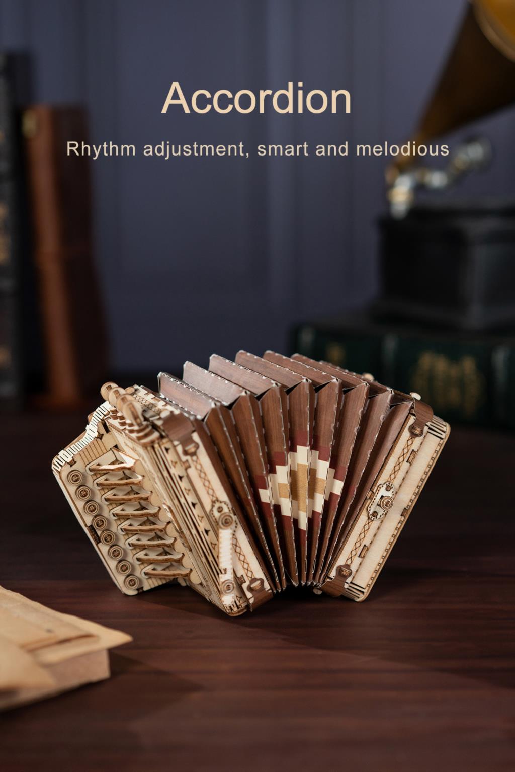 Robotime Rolife 3D Wooden Puzzle Musical Instrument Saxophone Drum Accordion Cello - EzMart, Easy Life!