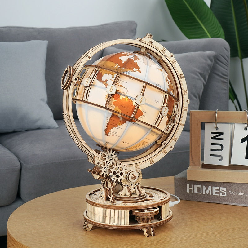 Robotime ROKR 3D Wooden Puzzle Luminous Globe - EzMart, Easy Life!