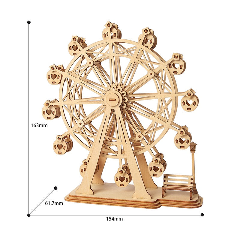 Robotime ROLIFE 3D Wooden Puzzle Airplane/Ferris Wheel/Piano/Vintage Camera... - EzMart, Easy Life!